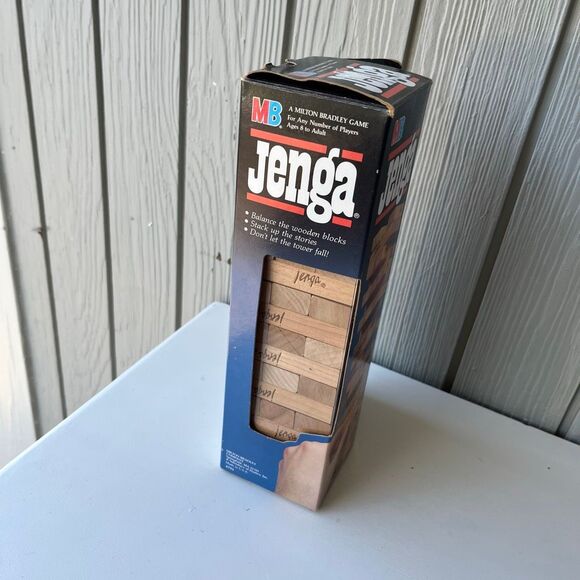 VTG 1986 MB Jenga (1992 Dist.) Believed Unused Black Box Classic Edition - Picture 2 of 9